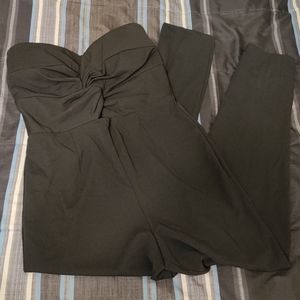 Black knotted front jumpsuit